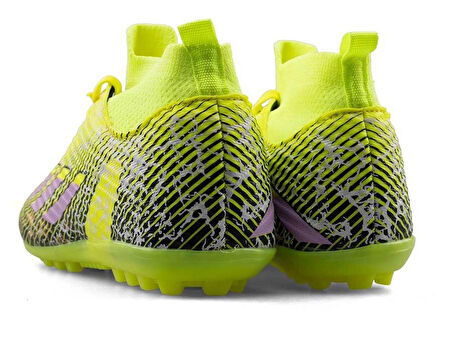 SPORTAÇ 102 Genç Halı Saha Futbol Ayakkabı NEON SARI_LİLA_SİYAH