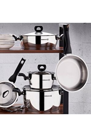 Korkmaz Nora Çelik Kısa Tencere 24x8 cm