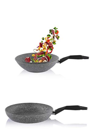 Schafer 26 cm Granit Tava ve 28 cm Wok Tava