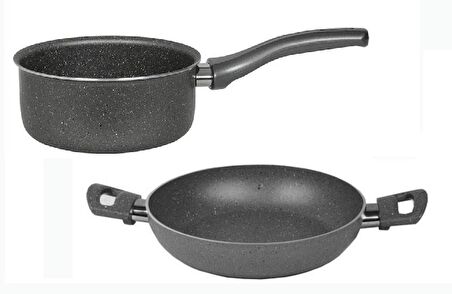 Mehtap 22 CM Granit Sahan ve 16 CM Kaçerola Sos Tavası