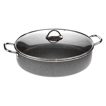 Mehtap Granit Kısa Tencere 36 CM Karnıyarık Tencere Ekstra Derin