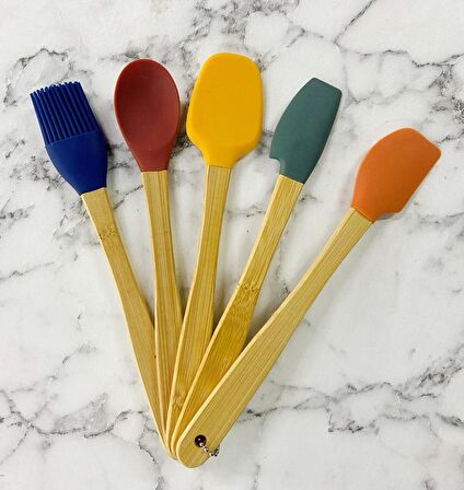 Bambu 5 Parça Silikon Spatula Takımı Minimal Set