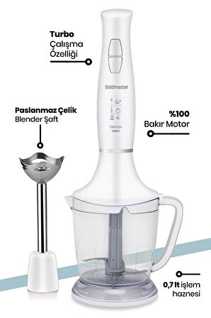 Altabi Goldmaster El Blender Seti 1000 W Doğrayıcı ve Blender