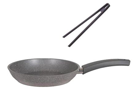 Mehtap 22 CM Granit Tava Ve Silikon Maşa