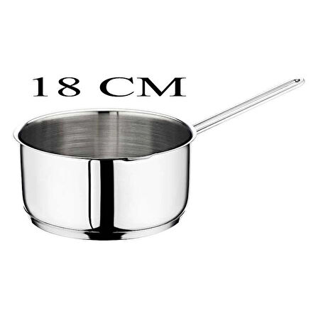 Oms Çelik Kaçerola 18 CM Sütlük/Sosluk Cam Kapaklı