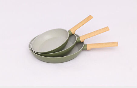 Winterbach 3lü Tava Seti Seramik/Granit 20-24-28 CM Soft Yeşil