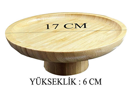 Bambu Ayaklı Servis Tabağı 15/17 CM Mini İkramlık Sunumluk