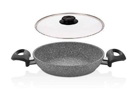 Falez Granit 22 CM Sahan Cam Kapaklı
