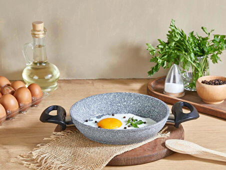 Falez Granit 22 CM Sahan Cam Kapaklı