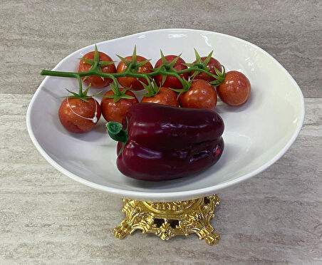 Porselen Ayaklı Bol Kase Gold Ayaklı 25 CM