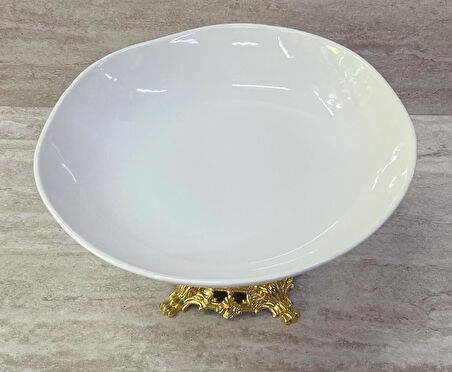 Porselen Ayaklı Bol Kase Gold Ayaklı 25 CM