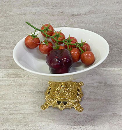 Porselen Ayaklı Bol Kase Gold Ayaklı 23 CM