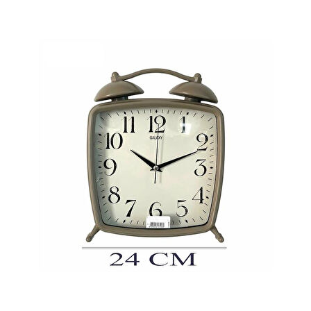 Dekoratif Masa ve Duvar Saati Peter Saat Kum Beji Renk 30 CM