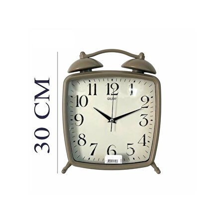 Dekoratif Masa ve Duvar Saati Peter Saat Kum Beji Renk 30 CM