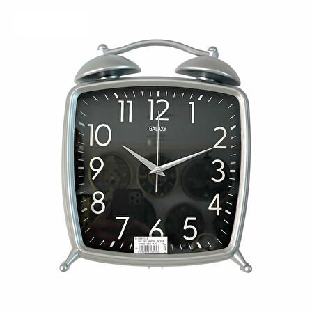 Dekoratif Masa ve Duvar Saati Peter Saat Gri Renk 30 CM