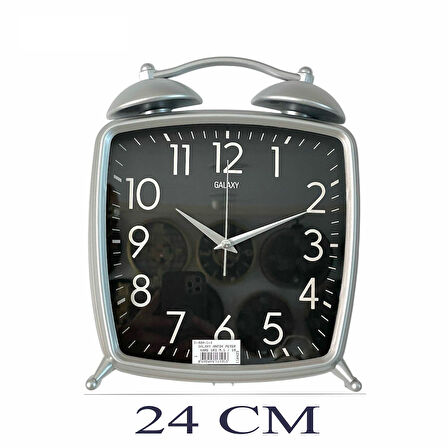 Dekoratif Masa ve Duvar Saati Peter Saat Gri Renk 30 CM