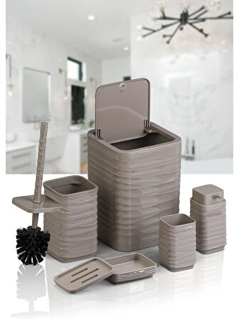 Banyo Seti Plastik Vizon Renk 5 Parça 