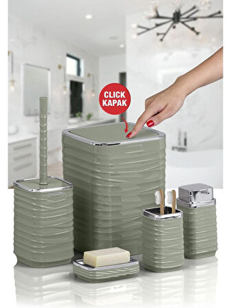Banyo Seti Plastik Yeşil Renk 5 Parça 
