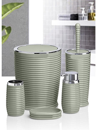 Banyo Seti Plastik Yeşil Renk 5 Parça 
