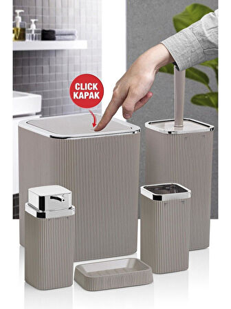 Banyo Seti Plastik Vizon Renk 5 Parça 
