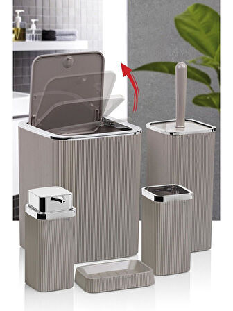 Banyo Seti Plastik Vizon Renk 5 Parça 