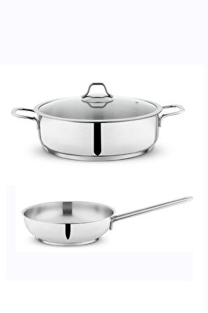 Held 28 CM Çelik Tencere Takımı Basık Tencere-Çelik Tava Sc ha fer