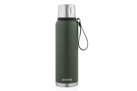Çelik Termos 1000 ML Yeşil Renk ve Katlanır Kamp Sehpası