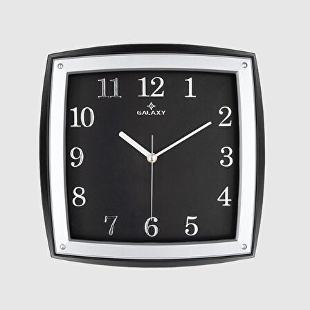 Dekoratif Duvar Saati Gri / Siyah Kabartma Rakamlı 30 CM