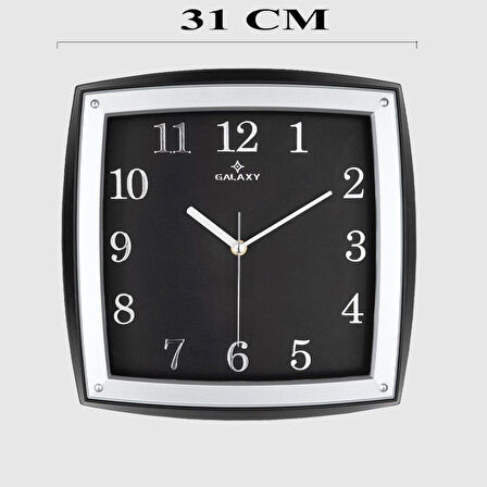 Dekoratif Duvar Saati Gri / Siyah Kabartma Rakamlı 30 CM