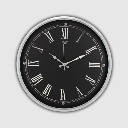 Dekoratif Duvar Saati Gri 50 CM