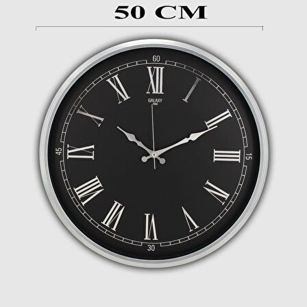 Dekoratif Duvar Saati Gri 50 CM