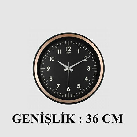 Dekoratif Duvar Saati Bakır Renk Çerçeve 36 CM