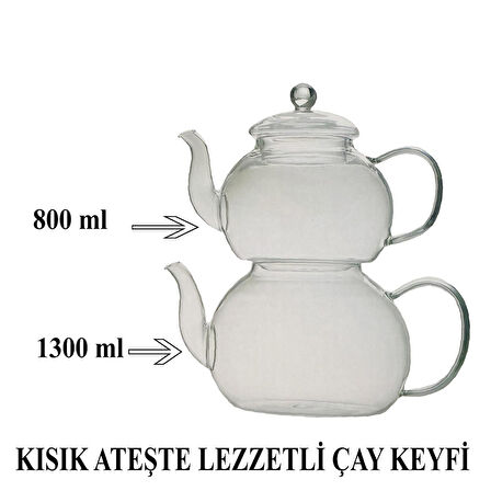 Cam Çaydanlık Takımı Ateşe Dayanıklı