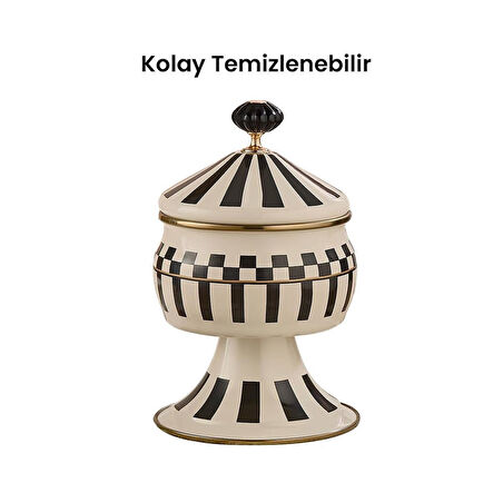 Prime Cream Ayaklı Şekerlik Emaye