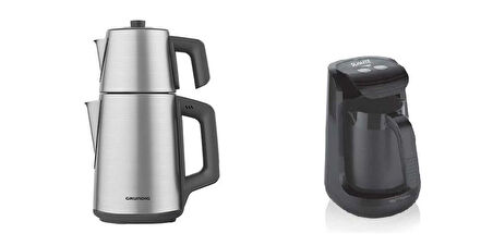 Grundig İnox Çay Makinesi ve Schafer Türk Kahve Makinesi