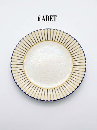 Seramik Tatlı Tabağı Dijital Baskılı Desen 6’lı Set 17 cm Şık Dekoratif