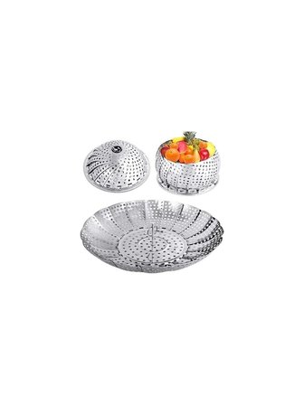 Paslanmaz Çelik Katlanabilir Buharda Pişirme Aparatı (19-29 cm)