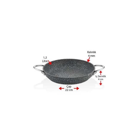 Granit Sahan Seti 20 - 22 CM İndüksiyon Tabanlı