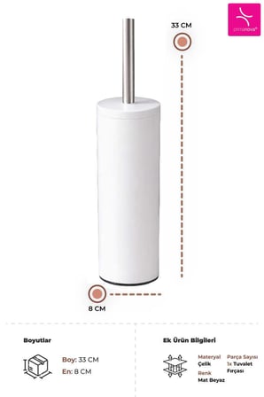 Cigo Wc Tuvalet Fırçası Beyaz Renk Metal