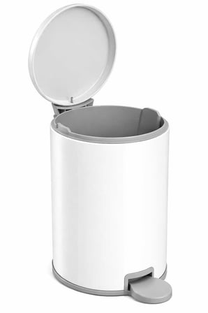 Cigo Çelik Çöp Kovası 3 Litre Mutfak - Banyo - Ofis Mat Beyaz Metal