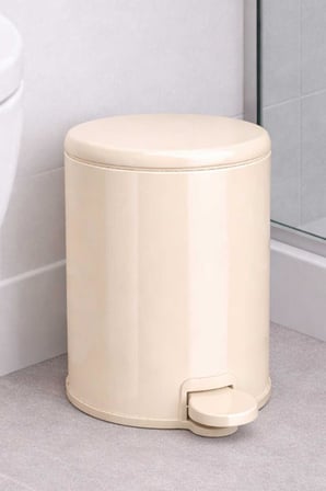 Cigo Çelik Çöp Kovası 3 Litre Mutfak - Banyo - Ofis Mat Bej Metal