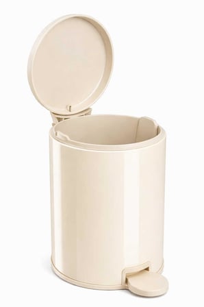 Cigo Çelik Çöp Kovası 3 Litre Mutfak - Banyo - Ofis Mat Bej Metal