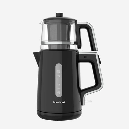 Cam Demlikli Çay Makinesi Siyah Renk 1850 W