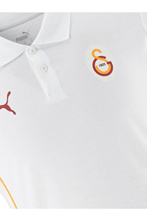 Galatasaray Orijinal Lisanslı A-Takım Polo Yaka Beyaz T-Shirt