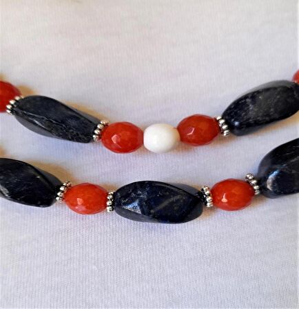 Lapis Havlit Ceyt İki Sıralı Kolye