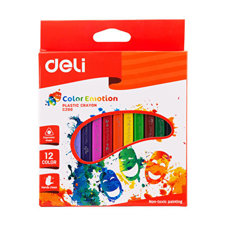 Deli Plastik Crayon Pastel Boya 12’li 20000