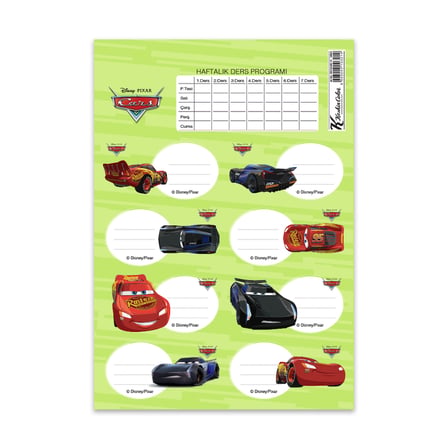 Cars Ders Programlı Okul Etiketi 20 Li