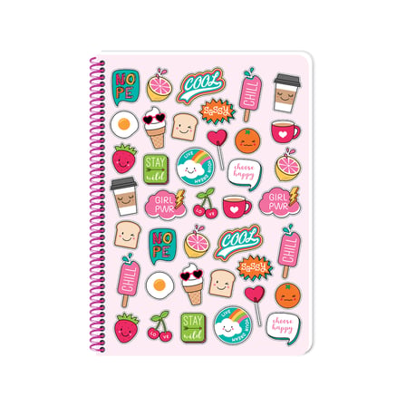 Sweet Fun A4 80 Yaprak Kareli Plastik Kapak Spiralli Perforajlı Defter (3 Lü Paket)