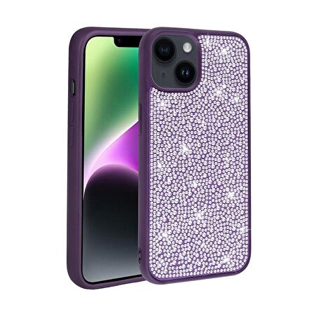 Gpack Apple iPhone 13 Kılıf Diamond Parlak Taşlı Ston Kapak Silikon