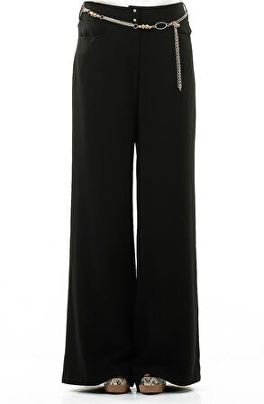 SORALLİNE KADIN PANTOLON BOL PAÇA 1694 SİYAH